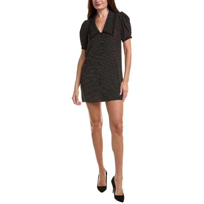 Frame Denim Womens Frame The Polka Dot Sailor Silk Mini Dress